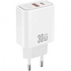 Зарядний пристрій XO 1xUSB 22.5 W + 1xUSB-C PD30W white (CE42.white) - Фото