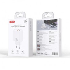 Зарядний пристрій XO 1xUSB 22.5 W + 1xUSB-C PD30W white (CE42.white) - Фото