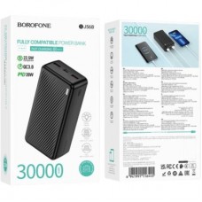 Батарея універсальна BOROFONE 30000mAh BJ56B Graceful 22.5W+PD20W Black (6941991116445) - Фото