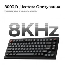 Клавіатура Keychron V1 8K Keychron Super Red Switch RGB USB UA Black (V1W-D1-UA) - Фото