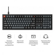 Клавіатура Keychron V6 8K Keychron Super Red Switch RGB USB UA Black (V6W-D1-UA) - Фото