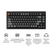 Клавіатура Keychron V1 Ultra Keychron Red Switch RGB UA Black (V1U-D1-UA) - Фото