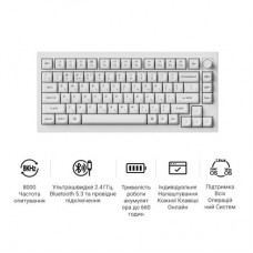 Клавіатура Keychron V1 Ultra Keychron Red Switch RGB UA White (V1U-F1-UA) - Фото