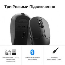 Мышка Keychron M3 Wireless/Bluetooth/USB Black (M3-A23) - Фото