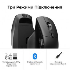 Мышка Keychron M6S Wireless/Bluetooth/USB Black (M6S-A72) - Фото