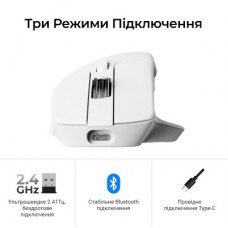 Мышка Keychron M6S Wireless/Bluetooth/USB White (M6S-B72) - Фото