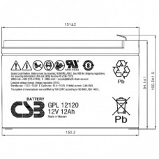 Батарея до ДБЖ CSB 12 В 12 А·год (GPL12120 F2) - Фото