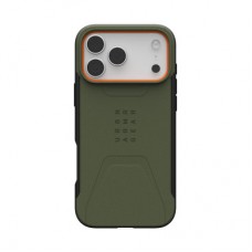 Чохол для мобільного телефона UAG iPhone 17 Pro Max Civilian MagSafe Olive/Orange (114546117297) Чохол для мобільного телефона UAG iPhone 17 Pro Max Civilian MagSafe Olive/Orange (114546117297) - Фото