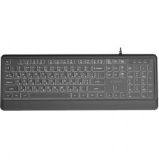 Клавиатура Gembird Slim Multimedia White Backlight USB Black (KB-UML-04-CYRL) - Фото
