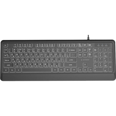 Клавиатура Gembird Slim Multimedia White Backlight USB Black (KB-UML-04-CYRL)