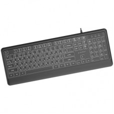 Клавиатура Gembird Slim Multimedia White Backlight USB Black (KB-UML-04-CYRL) - Фото