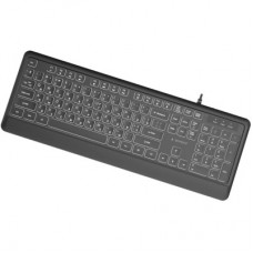 Клавиатура Gembird Slim Multimedia White Backlight USB Black (KB-UML-04-CYRL) - Фото