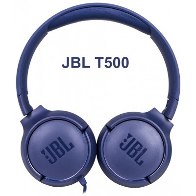 Навушники накладні дротові JBL T500 Blue (JBLT500BLU)