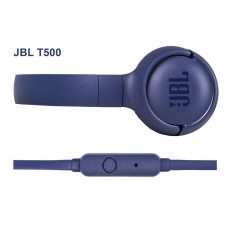 Навушники накладні дротові JBL T500 Blue (JBLT500BLU)