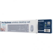 Комплект Gembird Silent Key Pro Business Wireless White (KBS-WMS-01-W-CYRL) - Фото