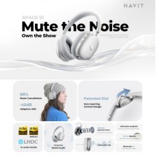 Навушники Havit H670BT Space S1 ANC Silver (6939119093488) - Фото
