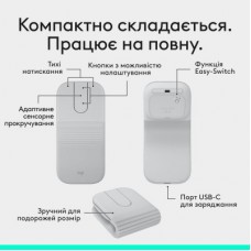 Мышка Logitech Mobi Fold Bluetooth Off-White (910-007631) - Фото