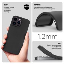 Чохол для мобільного телефона Armorstandart Matte Slim Fit Apple iPhone 14 Pro Max Camera cover Black (ARM83510) Чохол для мобільного телефона Armorstandart Matte Slim Fit Apple iPhone 14 Pro Max Camera cover Black (ARM83510) - Фото