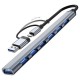 Концентратор Dynamode USB-C + UAB-A to 1xUSB 3.0 + 6xUSB 2.0 gray (DM-UH-701AC)