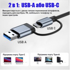 Концентратор Dynamode USB-C + UAB-A to 1xUSB 3.0 + 6xUSB 2.0 gray (DM-UH-701AC) - Фото