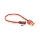 Дата кабель USB 2.0 AM to USB-C 0.25m QC3.0 PD 90° corner braided red Voltronic (YT-USB-TypeC-2.0m/R)