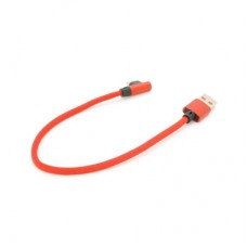 Дата кабель USB 2.0 AM to USB-C 0.25m QC3.0 PD 90° corner braided red Voltronic (YT-USB-TypeC-2.0m/R) - Фото