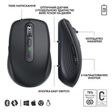 Мышка Logitech MX Anywhere 3S for Business Wireless/Bluetooth + Mouse Pad Studio Series Graphite (MX910-006958) - Фото