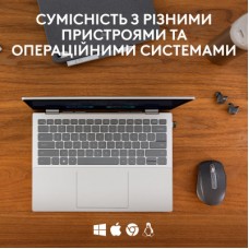 Мышка Logitech MX Anywhere 3S for Business Wireless/Bluetooth + Mouse Pad Studio Series Graphite (MX910-006958) - Фото