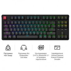 Клавиатура Keychron C3 Max Super Red Switch RGB Wireless/Bluetooth/USB UA Black (C3M-H1-UA) - Фото