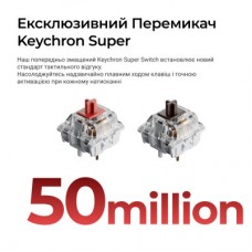 Клавиатура Keychron C3 Max Super Red Switch RGB Wireless/Bluetooth/USB UA Black (C3M-H1-UA) - Фото