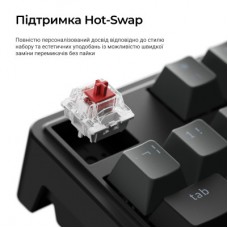 Клавиатура Keychron C3 Max Super Red Switch RGB Wireless/Bluetooth/USB UA Black (C3M-H1-UA) - Фото