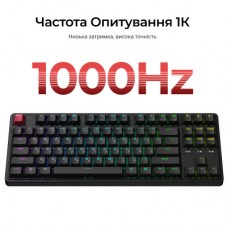 Клавиатура Keychron C3 Max Super Red Switch RGB Wireless/Bluetooth/USB UA Black (C3M-H1-UA) - Фото