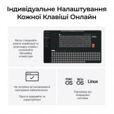 Клавиатура Keychron C3 Max Super Red Switch RGB Wireless/Bluetooth/USB UA Black (C3M-H1-UA) - Фото