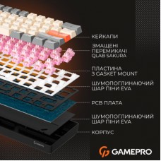 Клавиатура GamePro MK130 V2 Infinity QLAB Sakura Linear RGB USB UA Black (MK130-V2-B-QS) - Фото