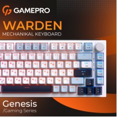 Клавиатура GamePro MK160 V2 Warden QLAB Sakura Linear RGB USB UA White (MK160-V2-BL-QS) - Фото