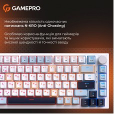 Клавиатура GamePro MK160 V2 Warden QLAB Sakura Linear RGB USB UA White (MK160-V2-BL-QS) - Фото