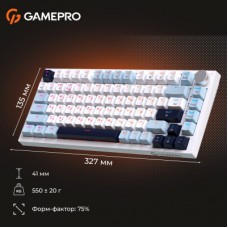 Клавиатура GamePro MK160 V2 Warden QLAB Sakura Linear RGB USB UA White (MK160-V2-BL-QS) - Фото