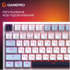 Клавиатура GamePro MK160 V2 Warden QLAB Sakura Linear RGB USB UA White (MK160-V2-BL-QS) - Фото