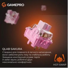 Клавиатура GamePro MK160 V2 Warden QLAB Sakura Linear RGB USB UA White (MK160-V2-BL-QS) - Фото