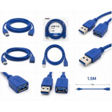 Дата кабель USB 3.0 AM/AF 1.5m blue XoKo (XK-AMAF-USB30-15-BL) - Фото