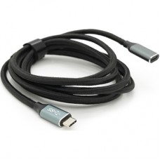 Дата кабель USB-C M/F 2.0m USB 3.2 Gen2 100 W 10Gbps 4K60Hz black Voltronic (YT-TC-TC-EXB-2m) - Фото