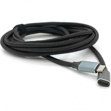 Дата кабель USB-C M/F 3.0m USB 3.2 Gen2 100W 10Gbps 4K60Hz black Voltronic (YT-TC-TC-EXB-3m) - Фото