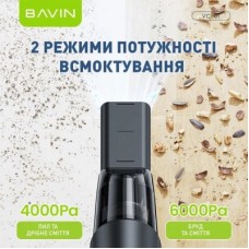 Пилосос BAVIN VC-01 6000Pa 2000 mAh Black (Z-VC01 BK) - Фото