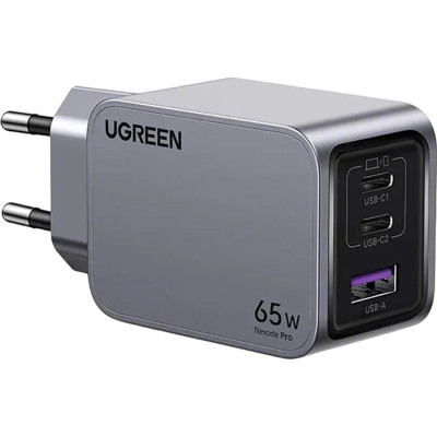 Зарядное устройство Ugreen 3xUSB 65W (2хUSB-C+USB-A) Gan Nexode Pro X755 (25871)