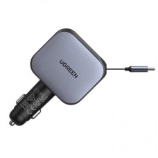 Зарядное устройство Ugreen Car charger USB-C PD90W + cable USB-C to USB-C retractable (55909B) - Фото