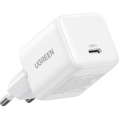 Зарядное устройство Ugreen USB-C PD30W GaN white (65009)
