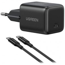 Зарядное устройство Ugreen USB-C PD30W GaN + cable USB-C to USB-C black (65012)