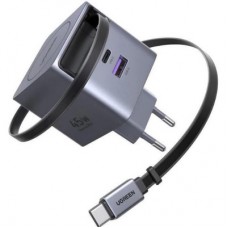 Зарядное устройство Ugreen USB-C PD45W GaN + cable USB-C to USB-C retractable (65822)