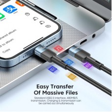 Дата кабель USB-C to USB-C 0.5m 100W black Essager (EXCTT1-XCB01) - Фото