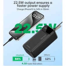 Батарея універсальна Choetech 40000mAh, PD/22.5W, QC, AFC (B731) - Фото